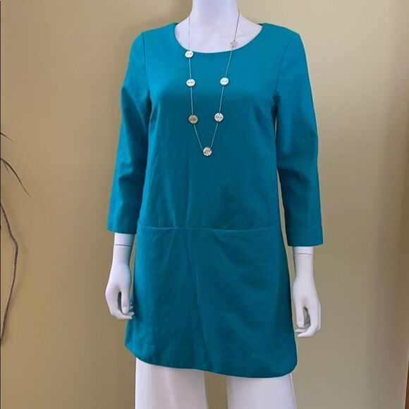 J Crew Turquoise Tunic w/Pockets - Picture 1 of 6
